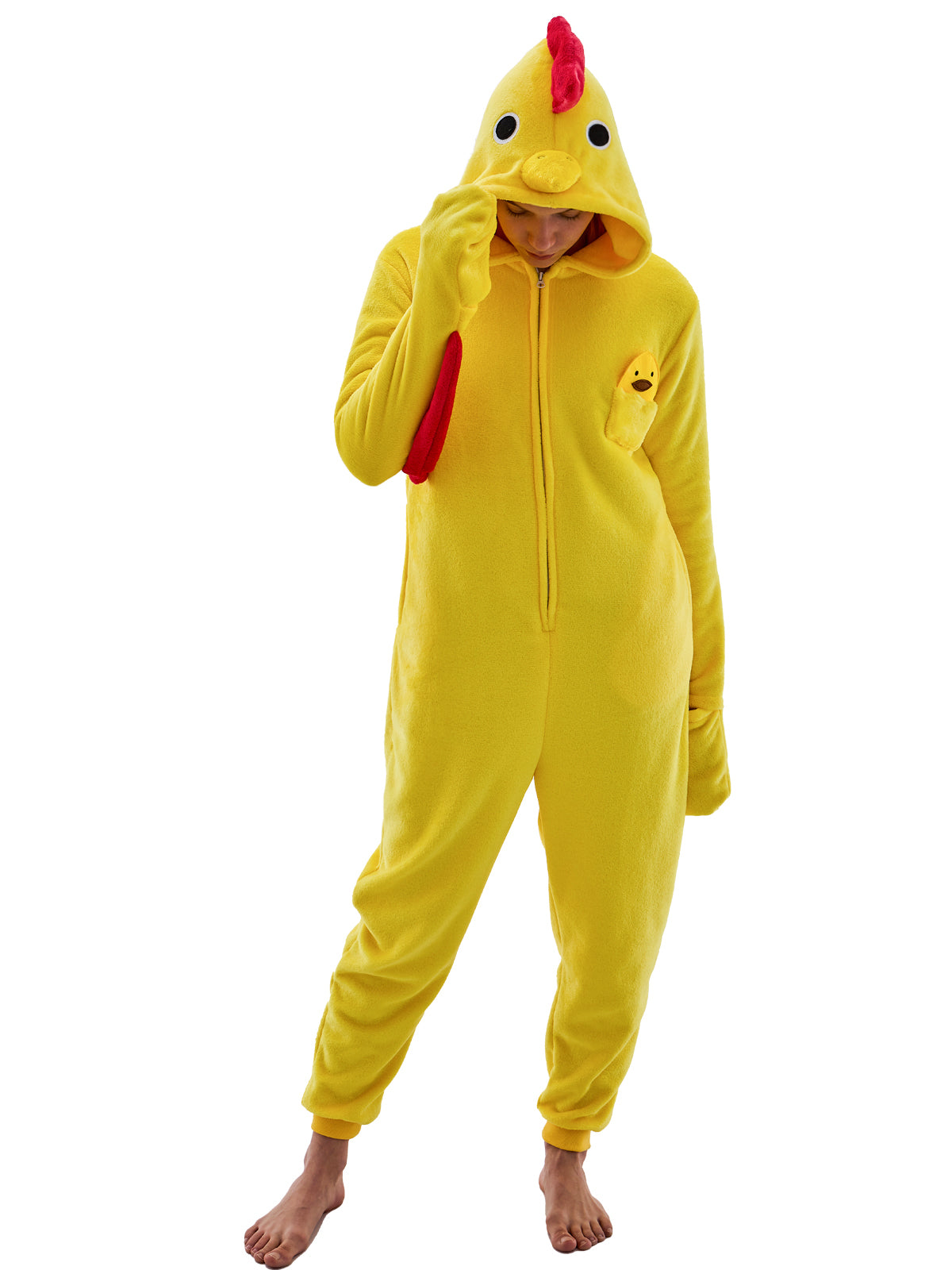 Unisex Adult Onesie Pajamas Chicken Animal One Piece Snug Fit Halloween Costume Sleepwear Homewear