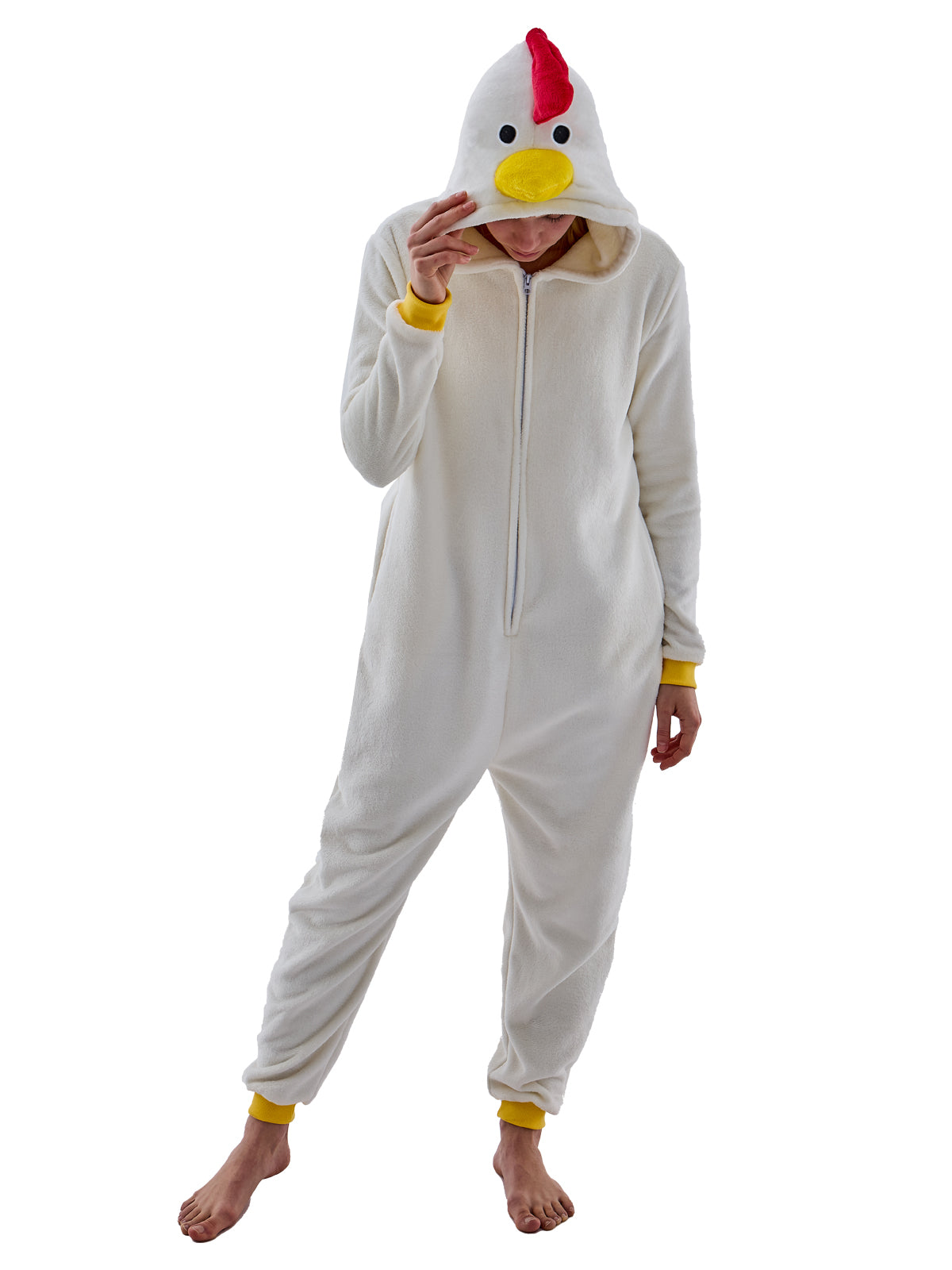 Unisex Adult Onesie Pajamas Chicken Animal One Piece Snug Fit Halloween Costume Sleepwear Homewear