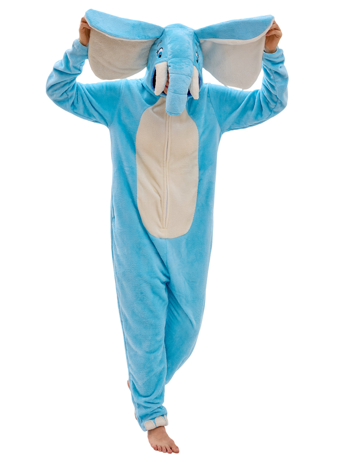 Unisex Adult Onesie Pajamas Elephant Animal One Piece Snug Fit Halloween Costume Sleepwear Homewear