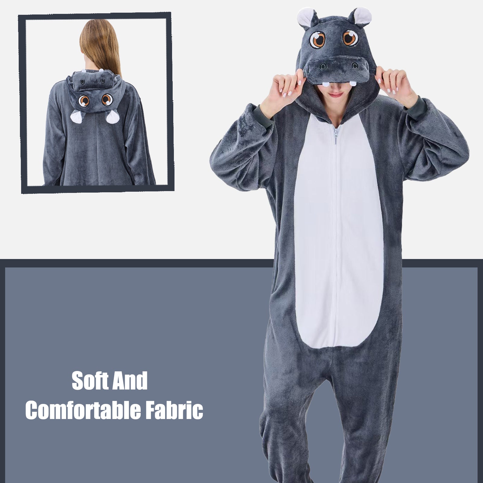 Unisex Adult Onesie Pajamas Animal One Piece Snug Fit Halloween Costume Sleepwear Homewear