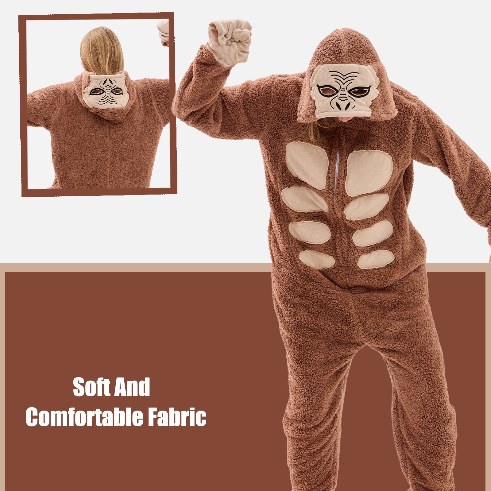 Unisex Adult Onesie Pajamas Animal One Piece Snug Fit Halloween Costume Sleepwear Homewear