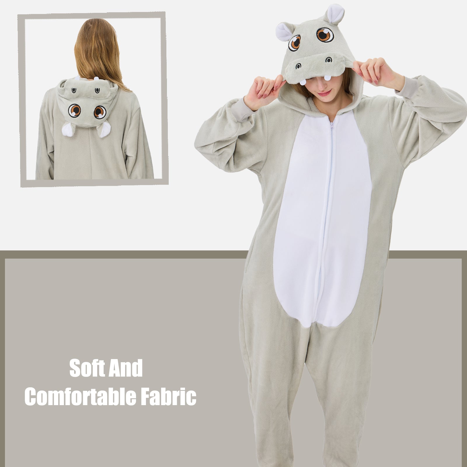 Unisex Adult Onesie Pajamas Animal One Piece Snug Fit Halloween Costume Sleepwear Homewear