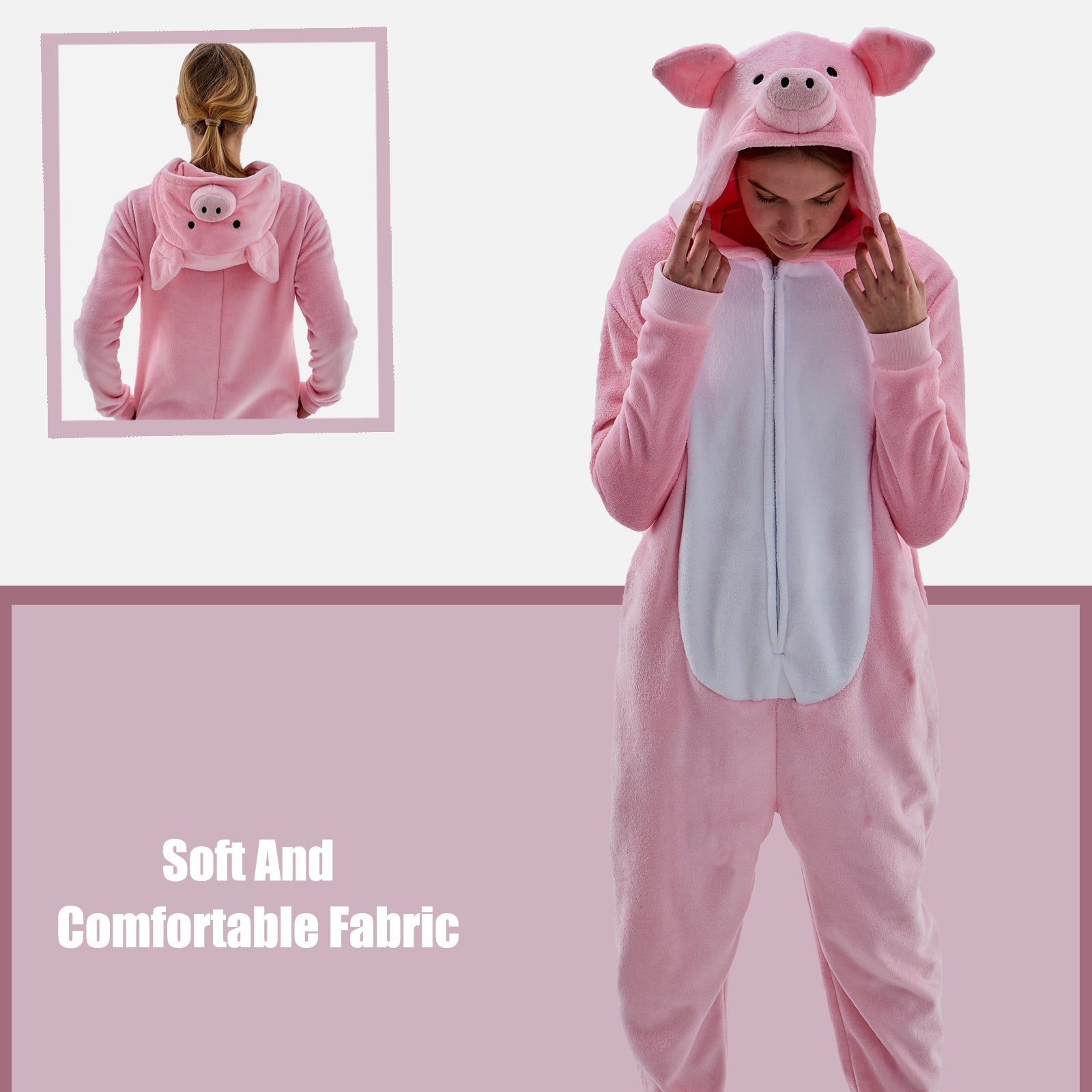 Unisex Adult Onesie Pajamas Animal One Piece Snug Fit Halloween Costume Sleepwear Homewear