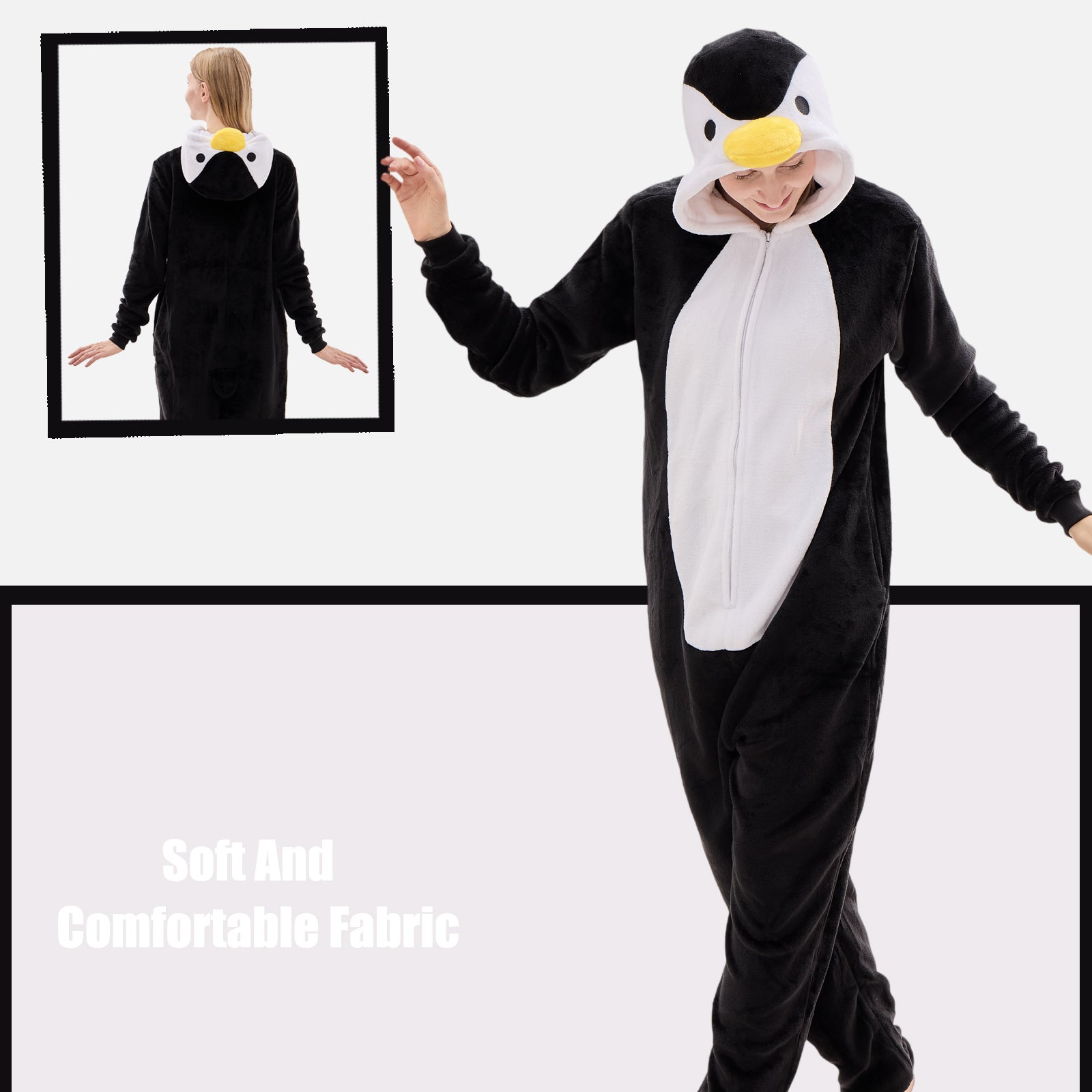 Unisex Adult Onesie Pajamas Animal One Piece Snug Fit Halloween Costume Sleepwear Homewear