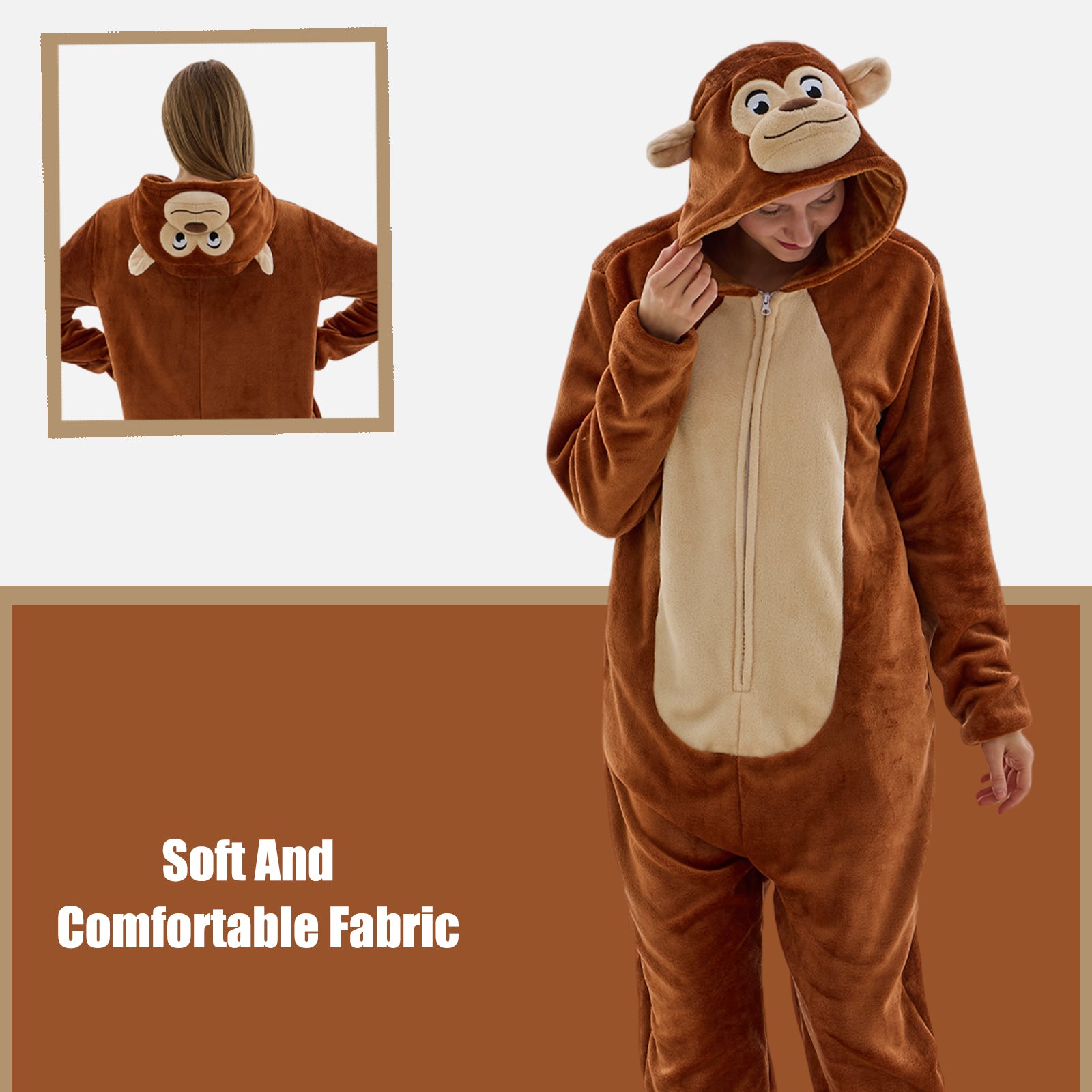 Unisex Adult Onesie Pajamas Animal One Piece Snug Fit Halloween Costume Sleepwear Homewear
