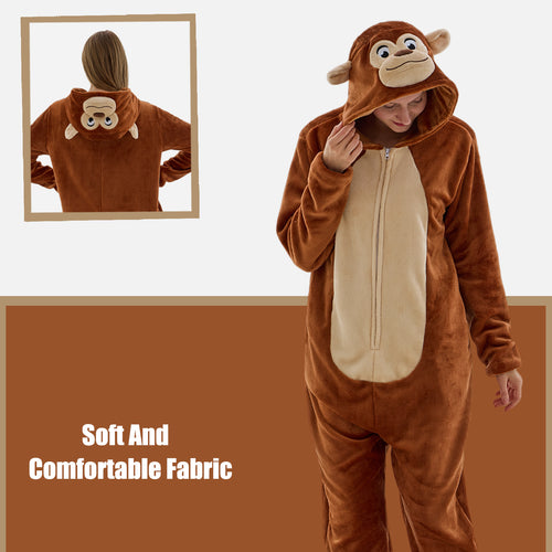 Unisex Adult Onesie Pajamas Animal One Piece Snug Fit Halloween Costume Sleepwear Homewear