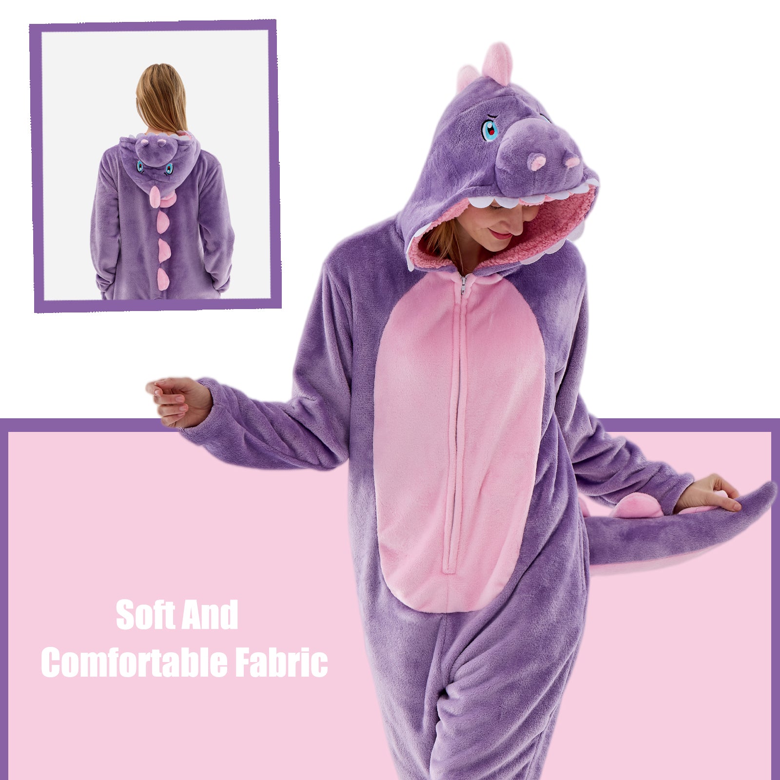 Unisex Adult Onesie Pajamas Animal One Piece Snug Fit Halloween Costume Sleepwear Homewear