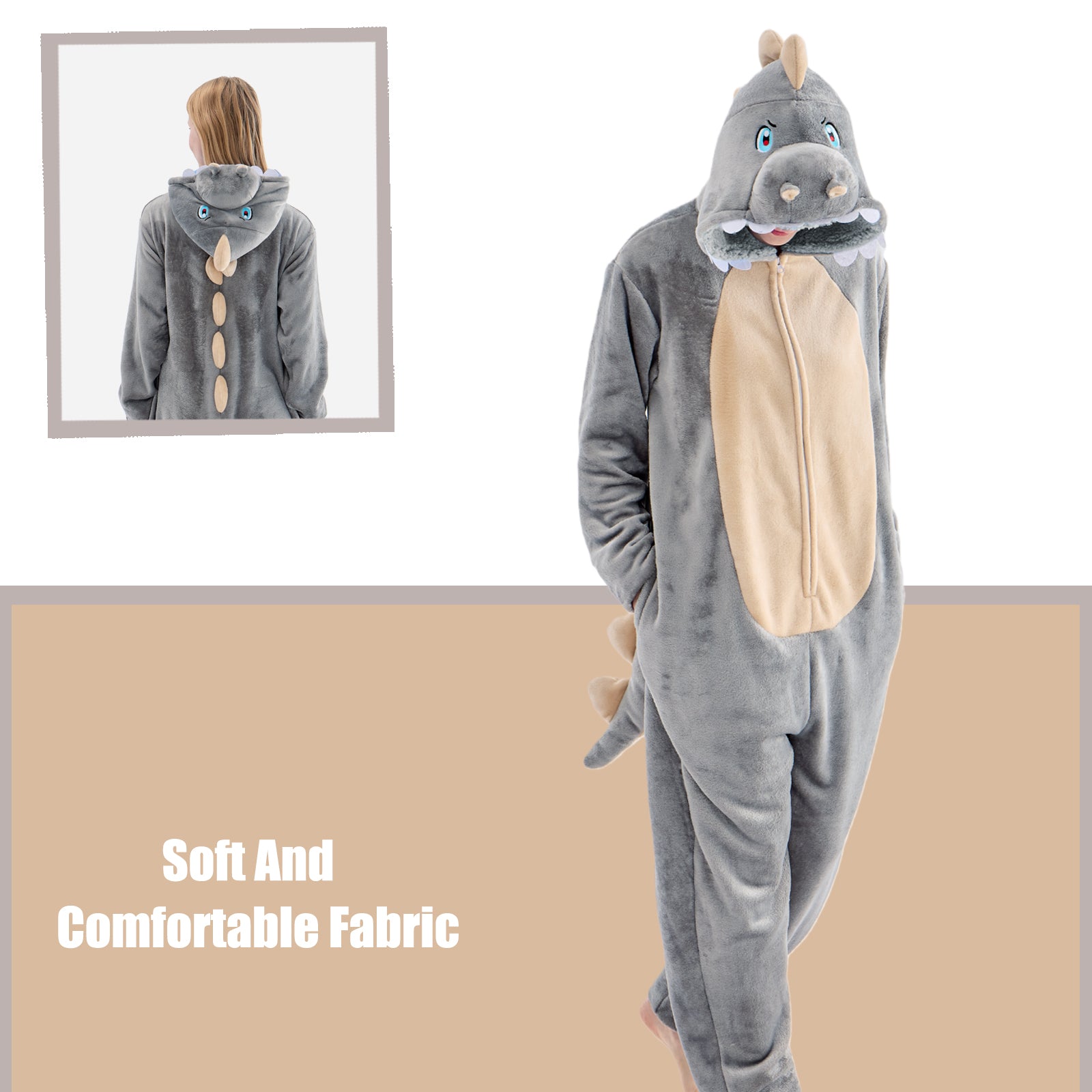 Unisex Adult Onesie Pajamas Animal One Piece Snug Fit Halloween Costume Sleepwear Homewear