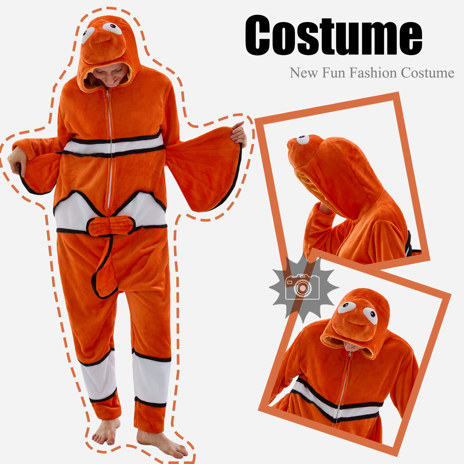 Unisex Adult Onesie Pajamas Animal One Piece Snug Fit Halloween Costume Sleepwear Homewear