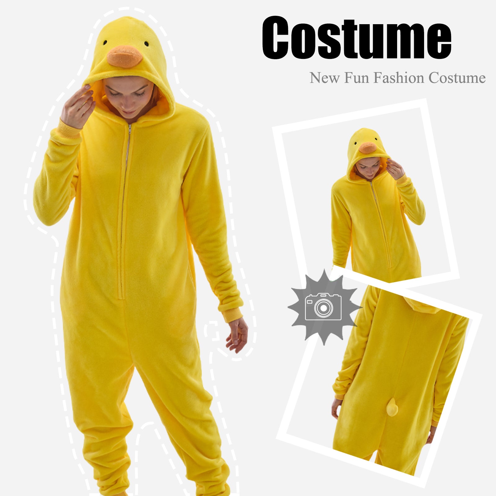 Unisex Adult Onesie Pajamas Animal One Piece Snug Fit Halloween Costume Sleepwear Homewear