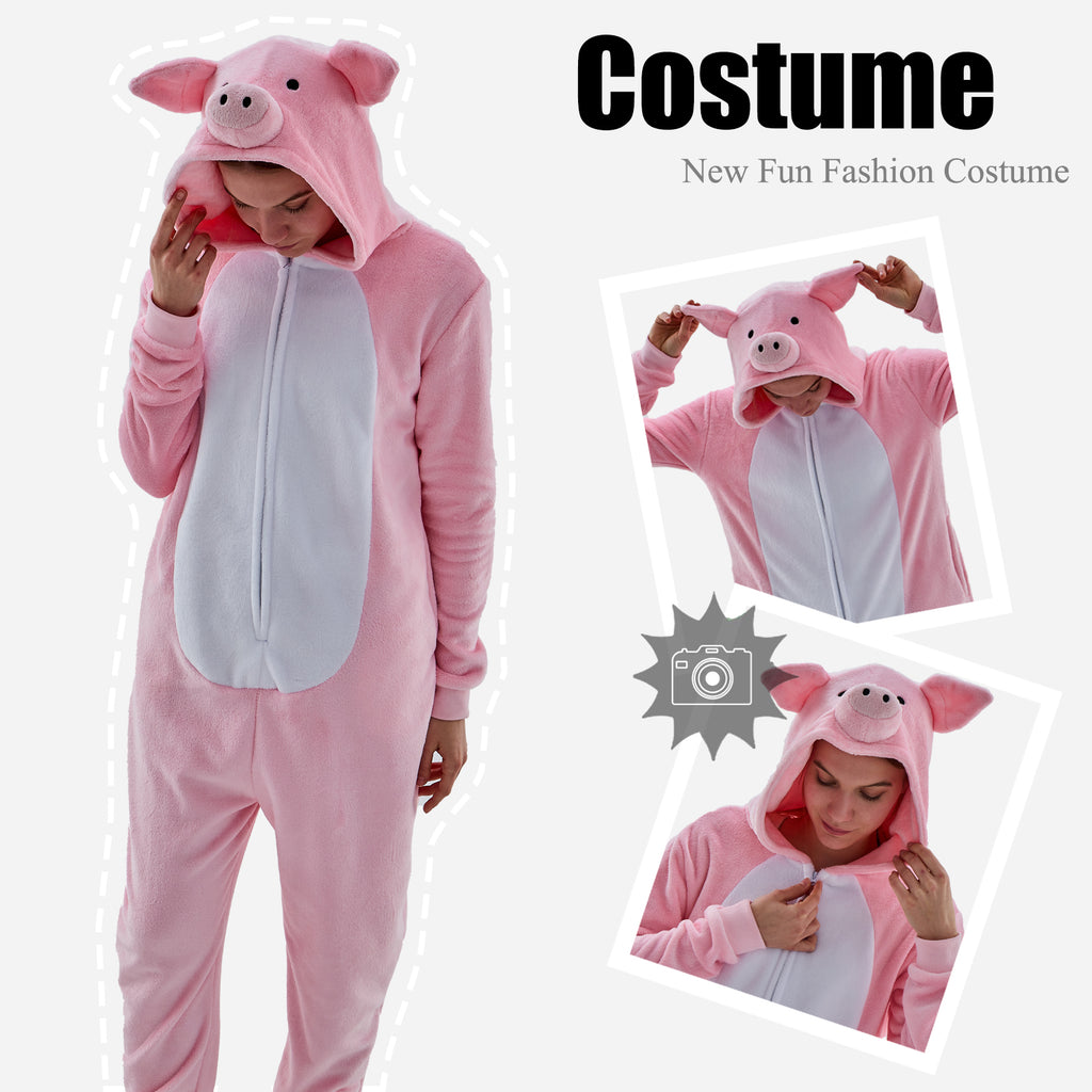 Unisex Adult Onesie Pajamas Animal One Piece Snug Fit Halloween Costume Sleepwear Homewear