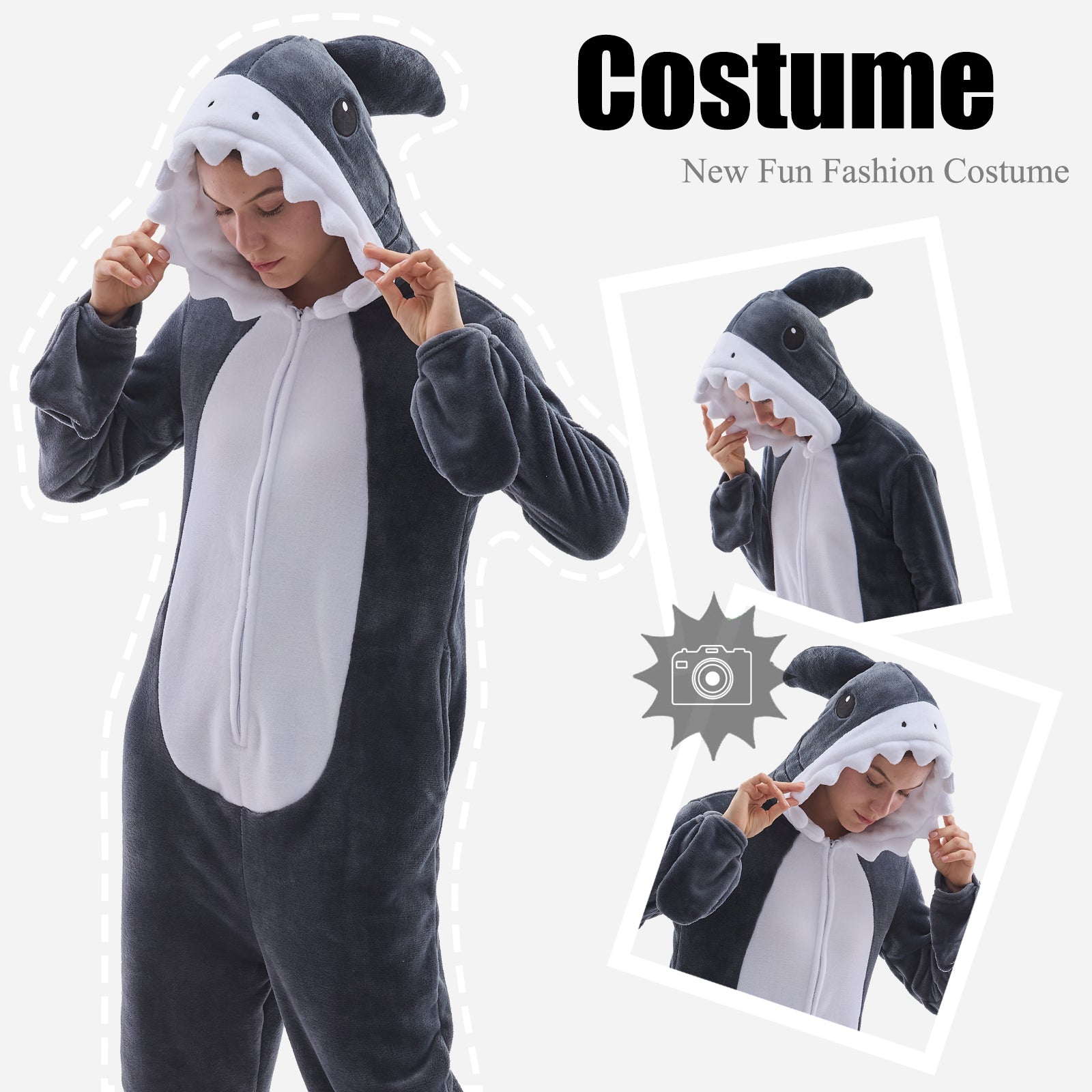 Unisex Adult Onesie Pajamas Animal One Piece Snug Fit Halloween Costume Sleepwear Homewear