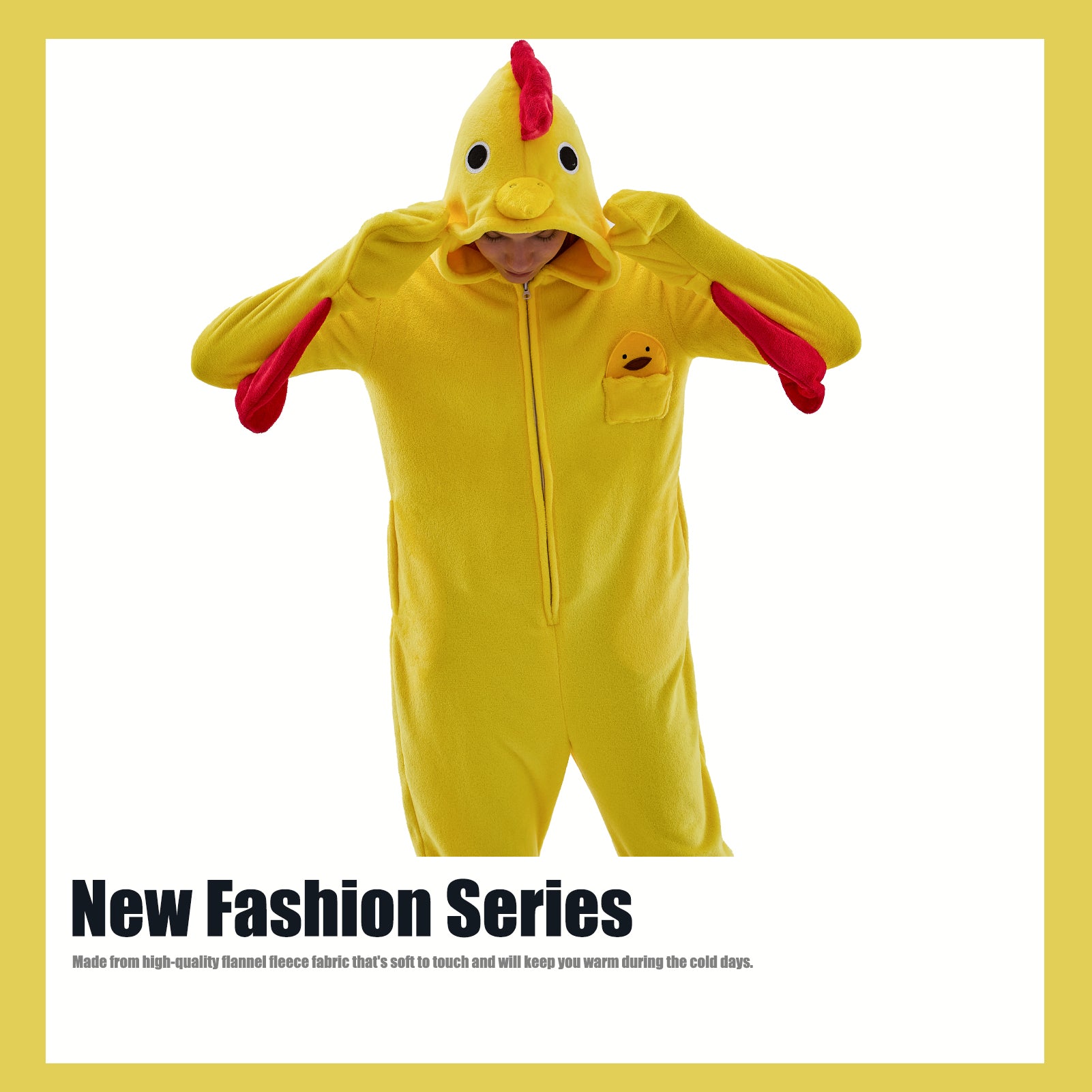 Unisex Adult Onesie Pajamas Chicken Animal One Piece Snug Fit Halloween Costume Sleepwear Homewear