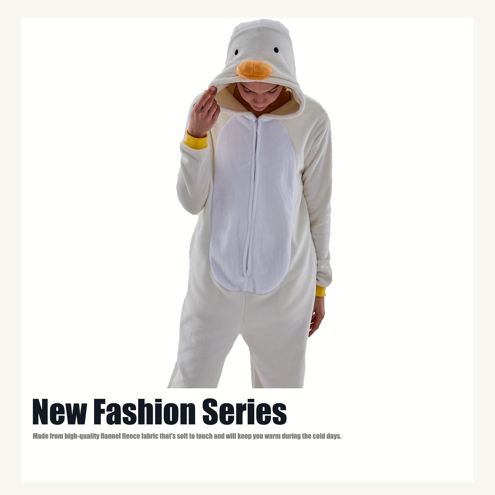 Unisex Adult Onesie Pajamas Duck Animal One Piece Snug Fit Halloween Costume Sleepwear Homewear