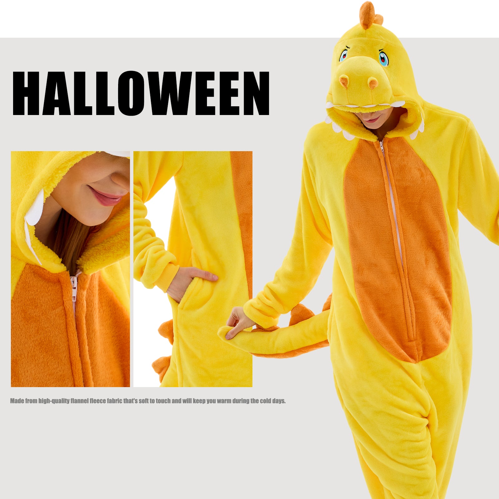 Unisex Adult Onesie Pajamas Animal One Piece Snug Fit Halloween Costume Sleepwear Homewear