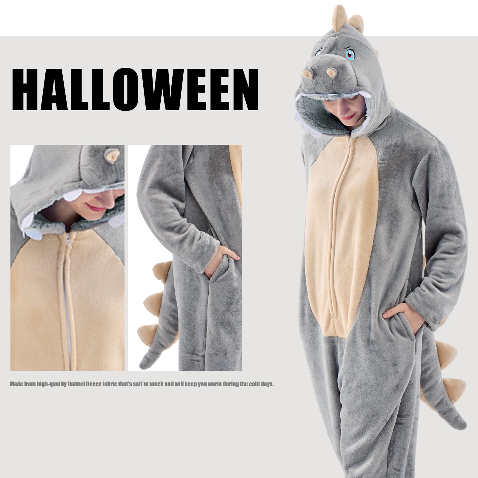 Unisex Adult Onesie Pajamas Animal One Piece Snug Fit Halloween Costume Sleepwear Homewear