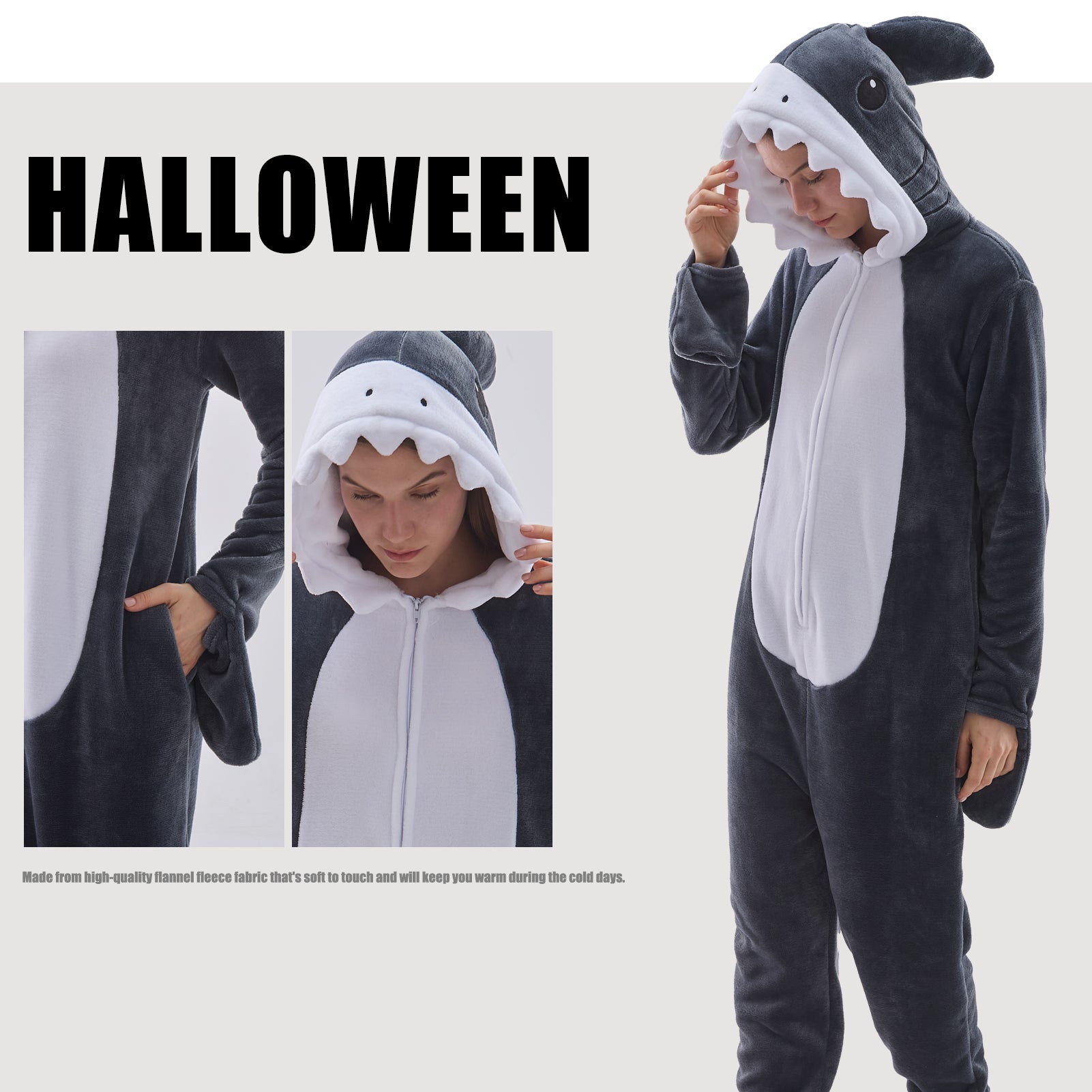 Unisex Adult Onesie Pajamas Animal One Piece Snug Fit Halloween Costume Sleepwear Homewear