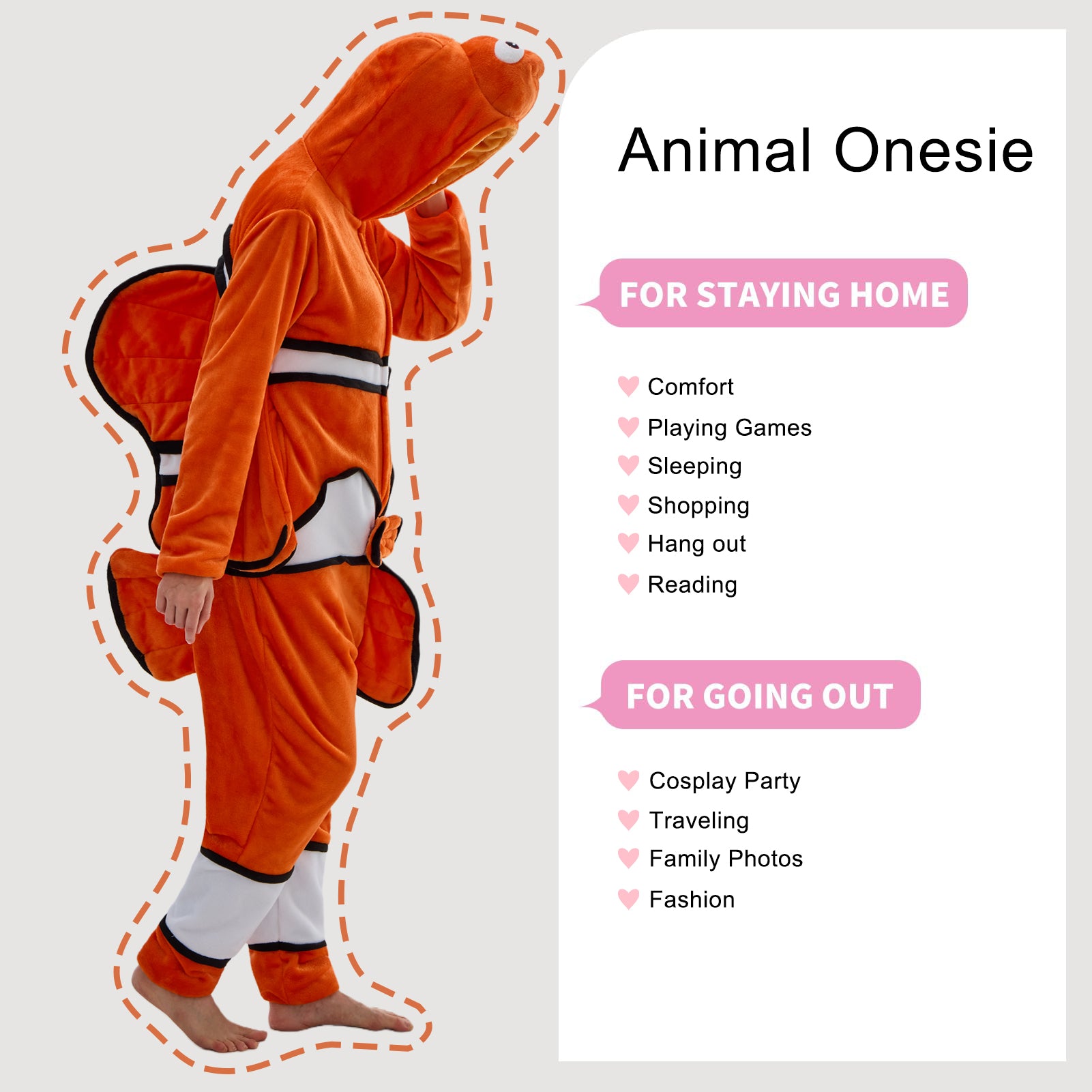 Unisex Adult Onesie Pajamas Animal One Piece Snug Fit Halloween Costume Sleepwear Homewear