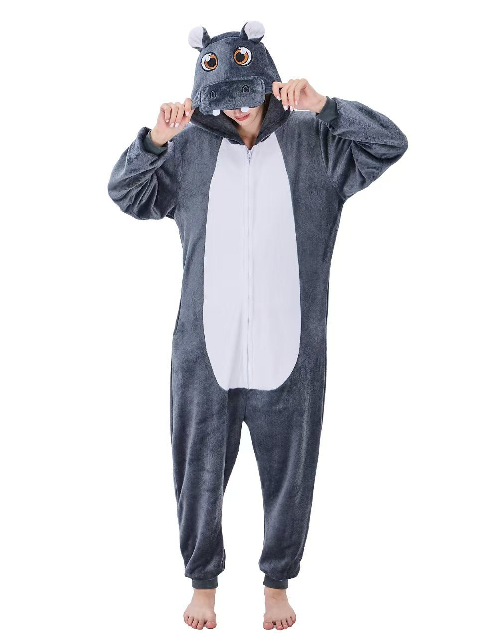 Unisex Adult Onesie Pajamas Animal One Piece Snug Fit Halloween Costume Sleepwear Homewear