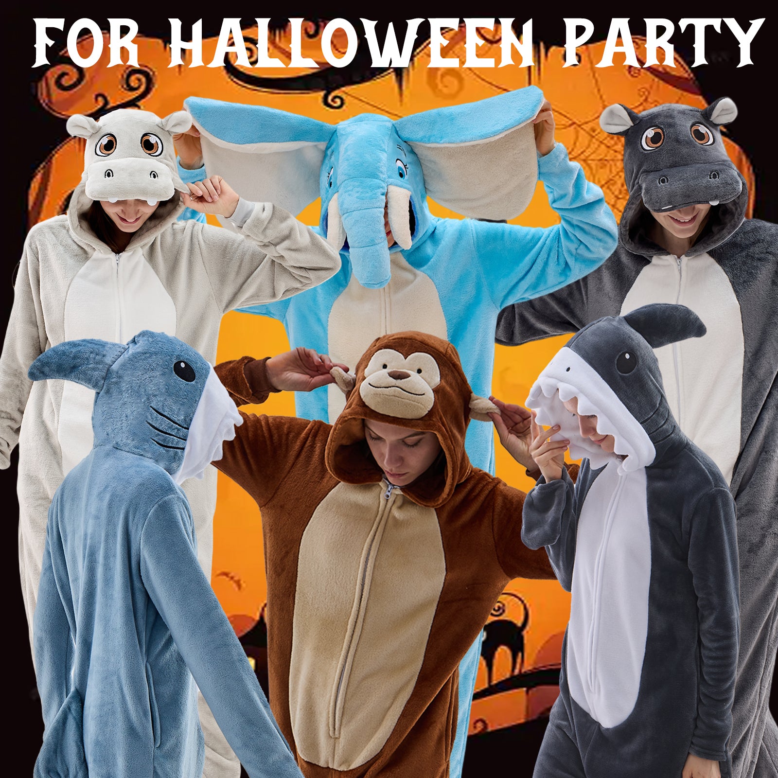 Unisex Adult Onesie Pajamas Animal One Piece Snug Fit Halloween Costume Sleepwear Homewear