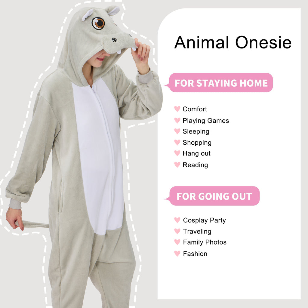 Unisex Adult Onesie Pajamas Animal One Piece Snug Fit Halloween Costume Sleepwear Homewear