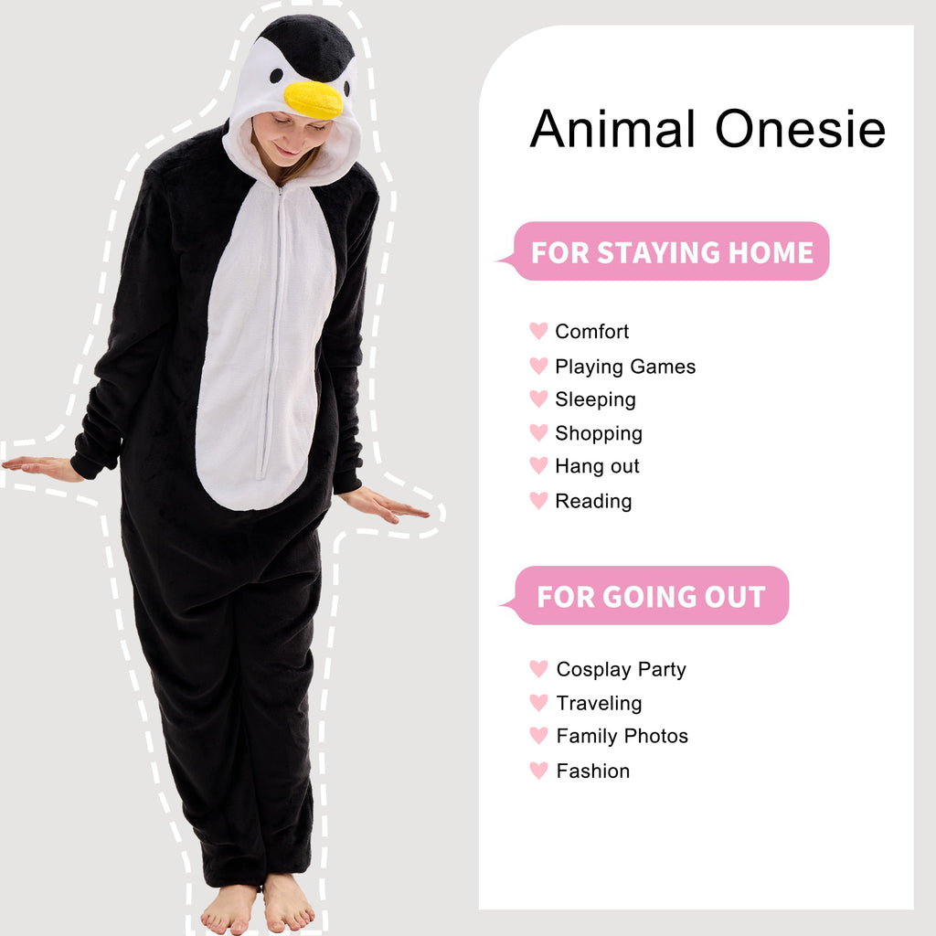 Unisex Adult Onesie Pajamas Animal One Piece Snug Fit Halloween Costume Sleepwear Homewear