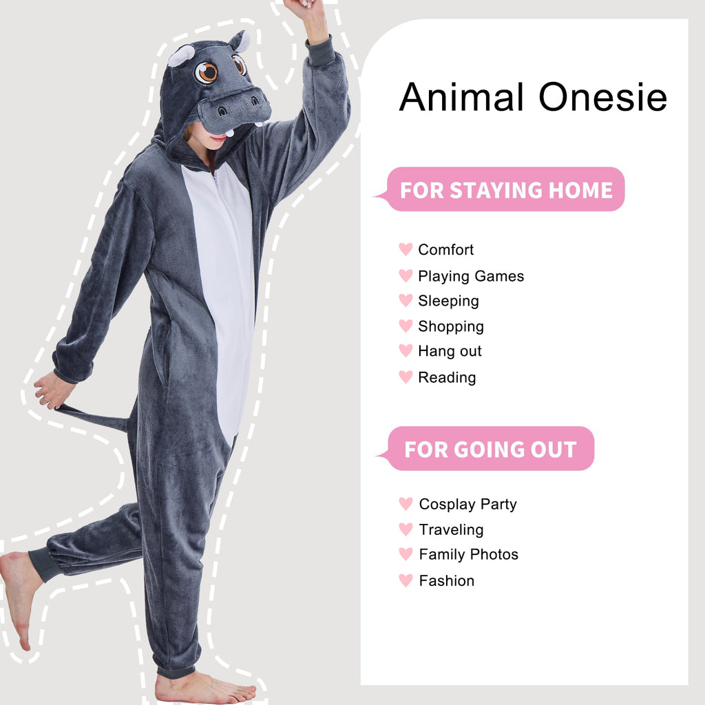 Unisex Adult Onesie Pajamas Animal One Piece Snug Fit Halloween Costume Sleepwear Homewear