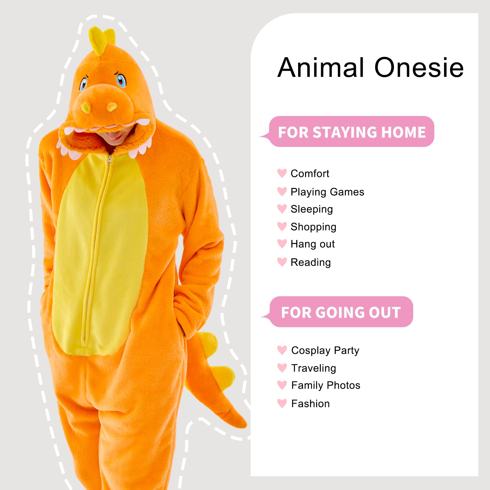 Unisex Adult Onesie Pajamas Animal One Piece Snug Fit Halloween Costume Sleepwear Homewear