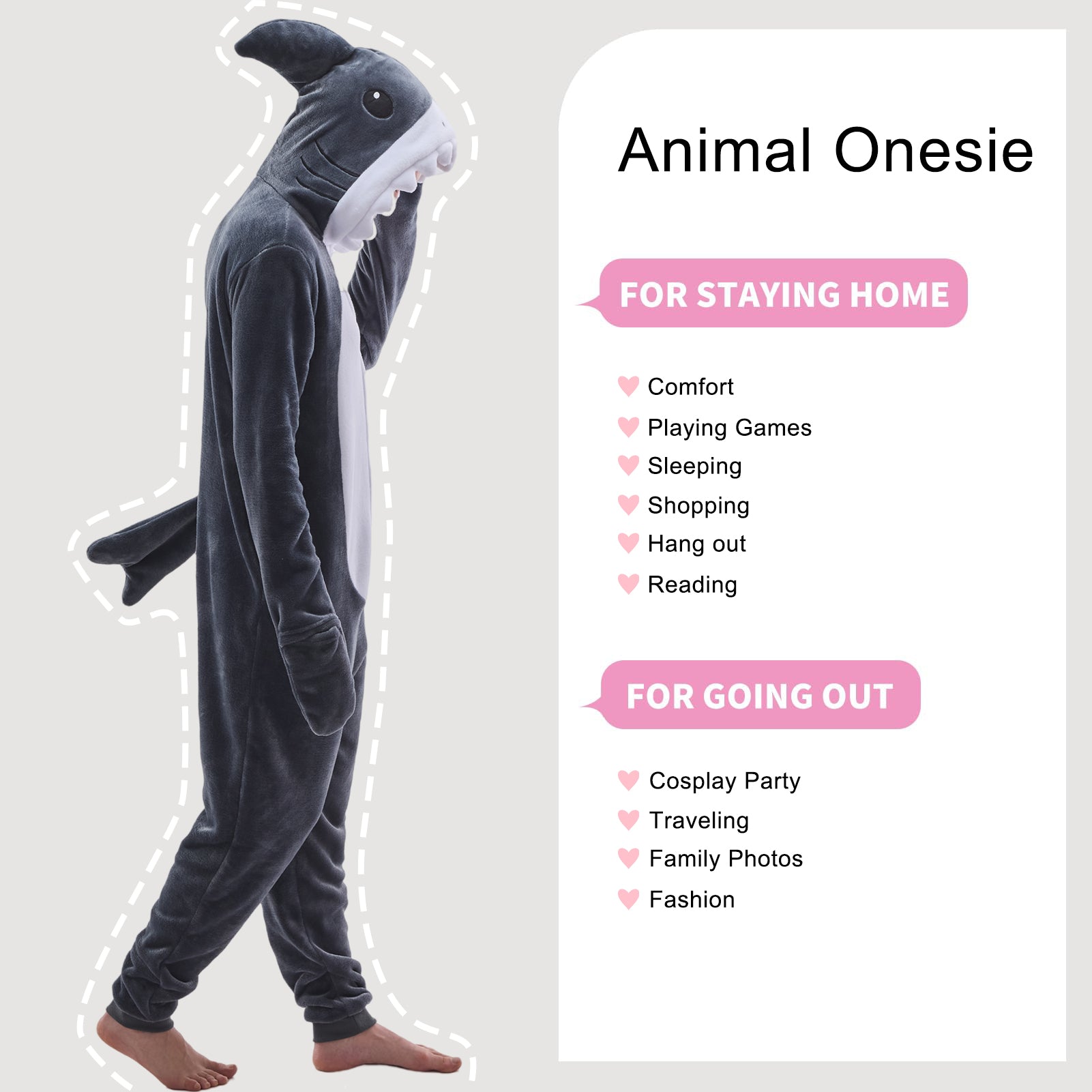 Unisex Adult Onesie Pajamas Animal One Piece Snug Fit Halloween Costume Sleepwear Homewear