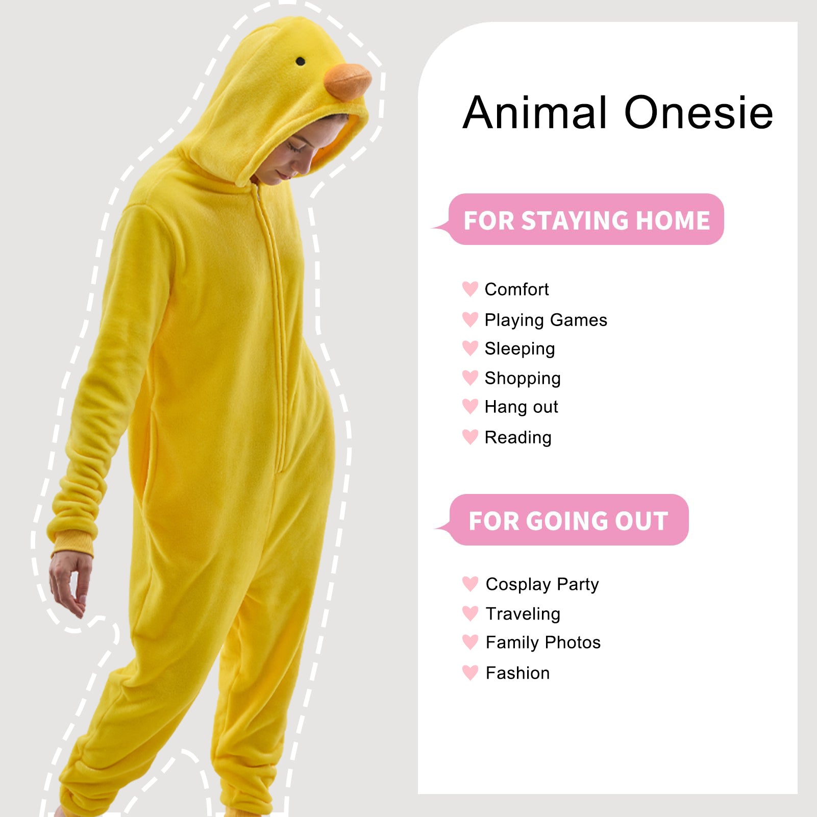 Unisex Adult Onesie Pajamas Animal One Piece Snug Fit Halloween Costume Sleepwear Homewear